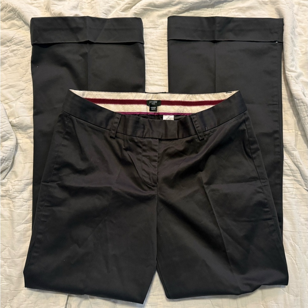 J. Crew Women's sz 10 reg City fit Black Wide Leg pant - Picture 3 of 6